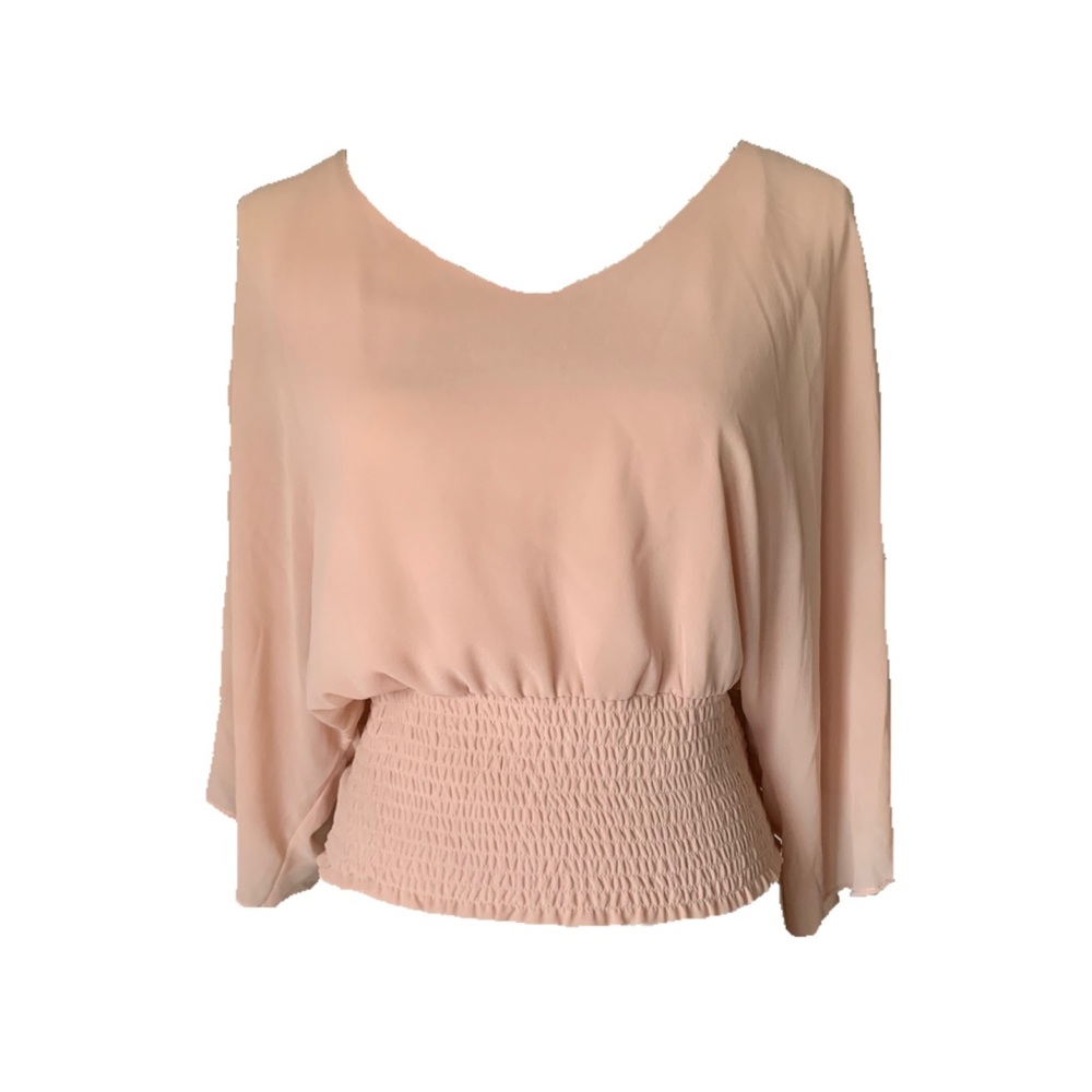 Naked Zebra Blush Blouson Blouse Smocked Top